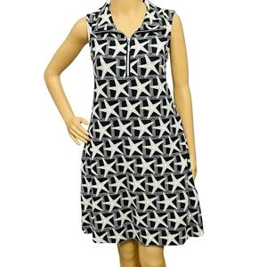 Anthony’s Resort Florida By Lulu-b UPF 50+ Dress Black Tan Starfish 3/4 Zip Sz S